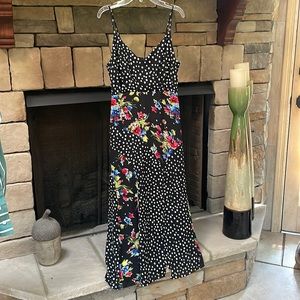 Likely Black Polka Dot & Floral Maxi Dress